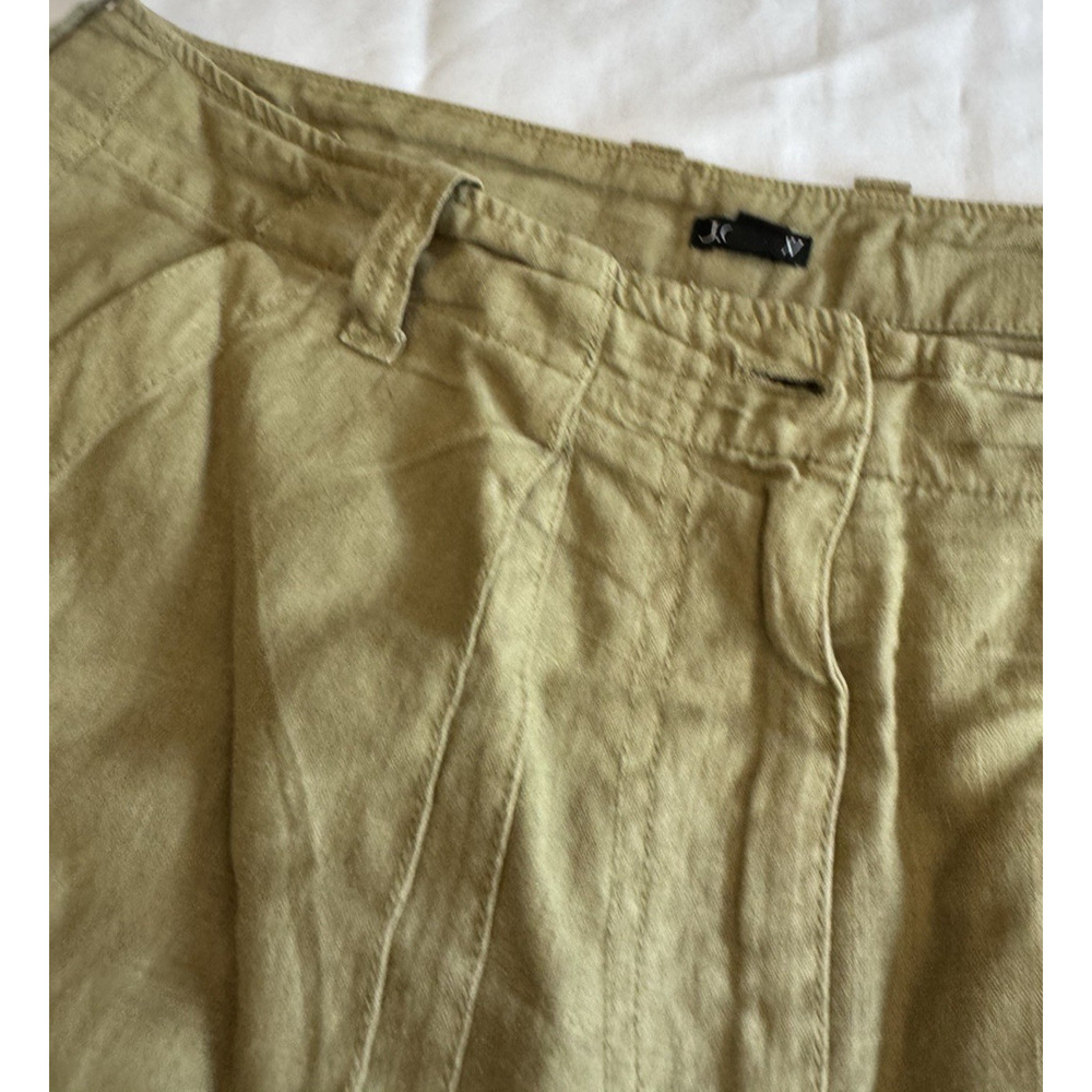 J.Crew Tan Linen-Tencel High Rise Wide Leg Cargo Pants 14 Coastal Quiet Luxury - Picture 5 of 14